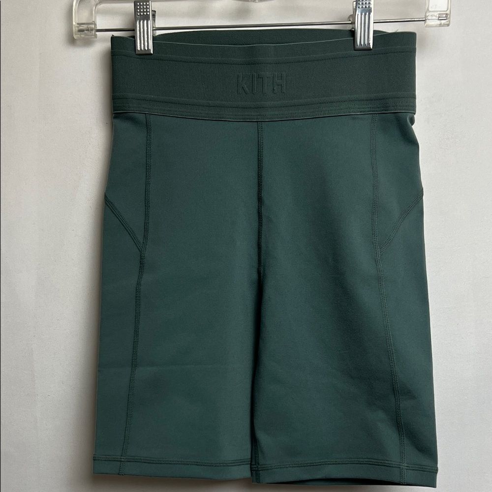 Kith Lana Biker Shorts in Green Court New with tags women